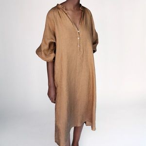ZARA linen midi dress